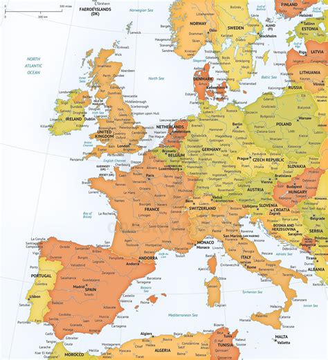 Free Printable Map Of Europe With Cities