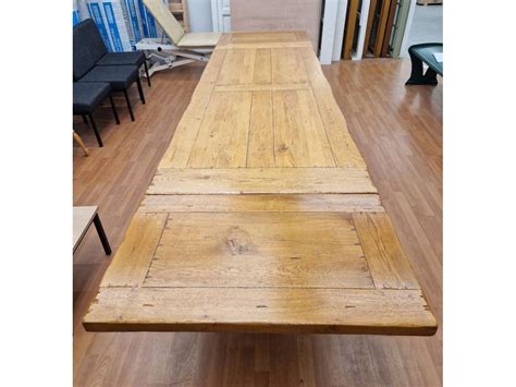 Large Rustic Oak Dining Table Extendable 2200x850mm Extending to ...