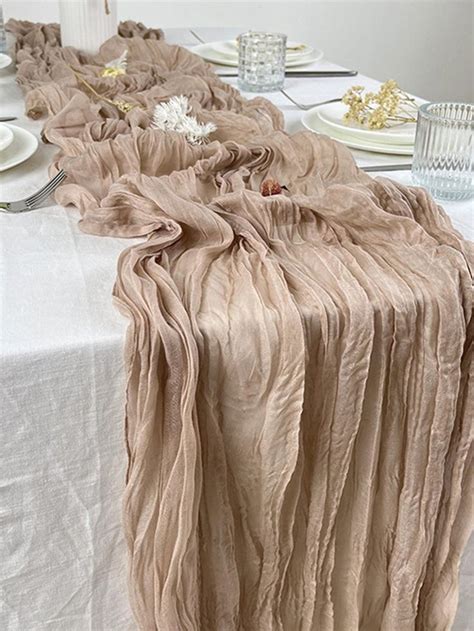 1pc Solid Color Table Runner | Burlap table runners wedding, Wedding ...