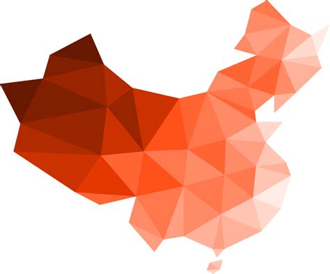 Polygonal China map on transparent background. 17178747 PNG