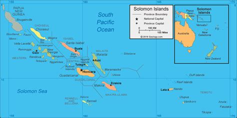 Solomon Islands Map and Satellite Image