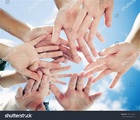 Group People Their Hands All Middle Stock Photo 197127644 | Shutterstock