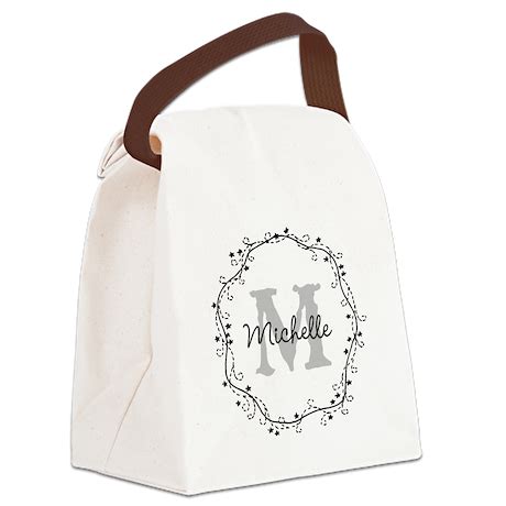 Personalized vintage monogram Canvas Lunch Bag by hqart