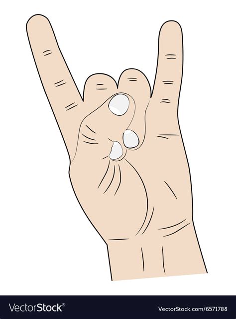Hand index finger and pinky fingers raised up Vector Image