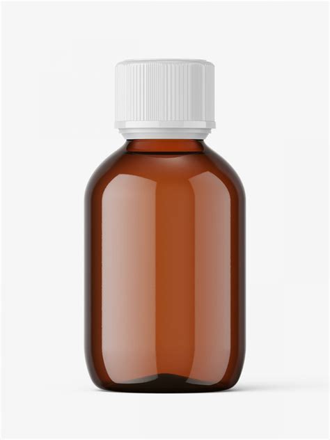 Syrup bottle mockup / amber - Smarty Mockups