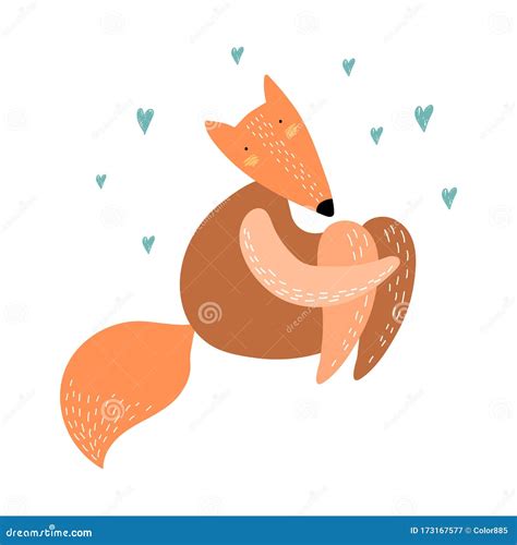 Cute Fox is Sitting Isolated on White Stock Vector - Illustration of graphic, autumn: 173167577