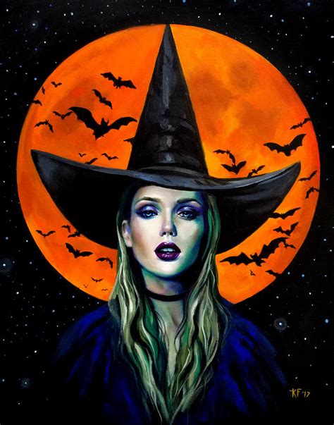 Halloween artwork 8x10 witch Halloween art witchcraft art | Etsy