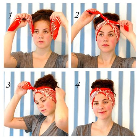 How To Wear A Scarf As A Headband With Short Hair - Semi Short Haircuts ...