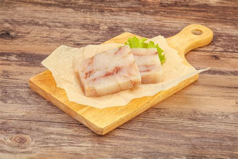 Raw Pollock Fish Fillet for Cooking Stock Image - Image of meat, board ...