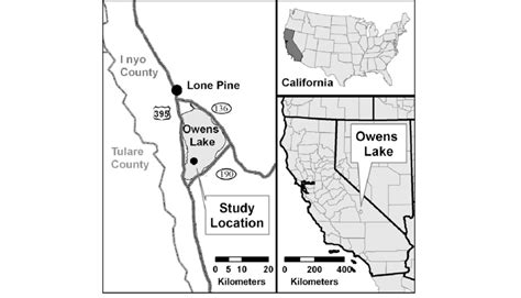 Owens Lake study location map. | Download Scientific Diagram