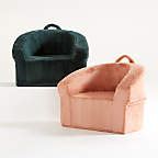 Large Dark Spruce Green Faux Fur Kids Lounge Barrel Chair + Reviews ...
