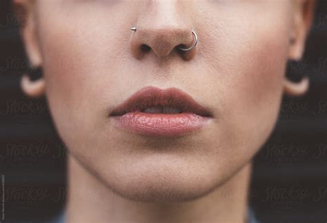 Close Up Of Young Woman With Nose Piercings Stocksy United | Free ...