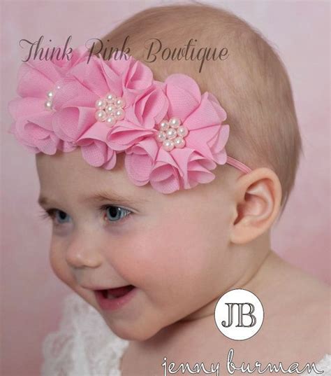 U CHOOSE COLOR baby headbandsNewborn HeadbandBaby by ThinkPinkBows Fabric Flower Headbands ...
