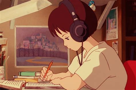 Homework. | Anime music, Studio ghibli art, Anime art girl