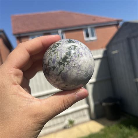 Purple & Green Jasper Sphere C: 6cm approx Just... - Depop