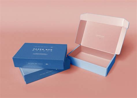 Premium PSD | Paper box packaging mockup