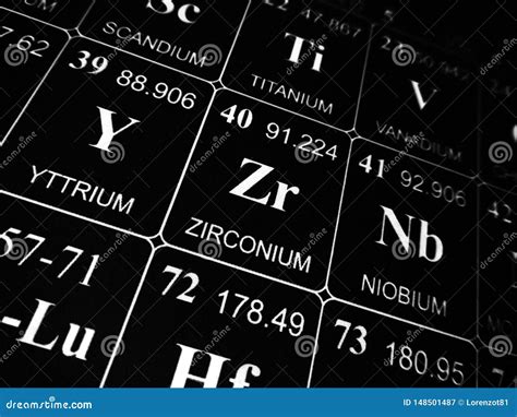 Zirconium on the Periodic Table of the Elements Stock Image - Image of ...