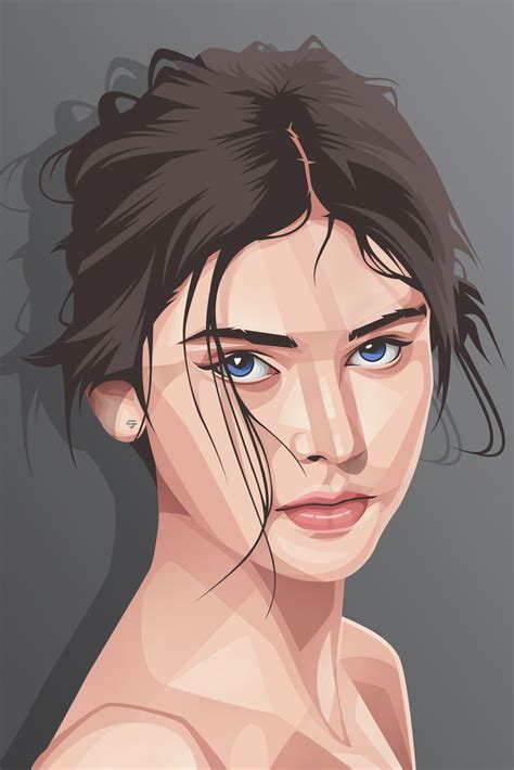 vector art in 2020 | Vector portrait illustration, Digital portrait art, Vector portrait