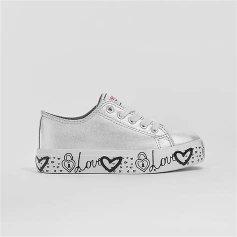 Zapatillas de Niña Lona Estampado Plata – Conguitos ES Girls Sneakers, Girls Shoes, Silver Color ...