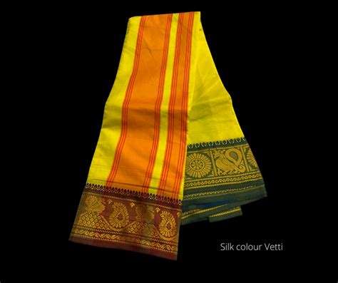 Silk Coloured Vetti in Yellow - Rsm Silks Online