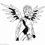 Overwatch Coloring Pages Mercy  XColoringscom sketch template