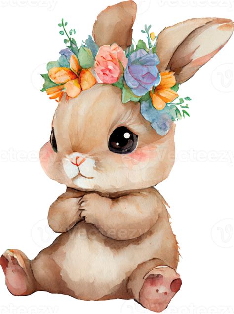 Cute Easter Bunny Watercolor 19152389 PNG