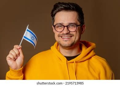 Stylish Man Yellow Hoodie Israel Flag Stock Photo 2195713985 | Shutterstock