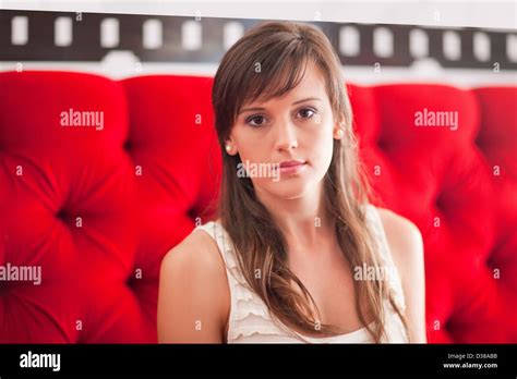 Dark red sofa hi-res stock photography and images - Alamy