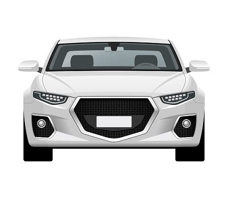 Modern Generic Car Front View Of Realistic Detailed Vector Car Middle ...