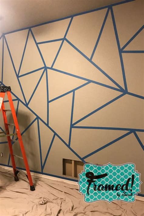 Geometric Wall Paint Diy ` Geometric Wall Paint | Accent wall bedroom ...