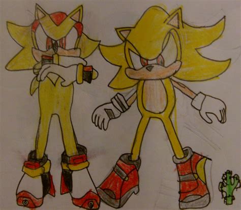 Super Sonic and Super Shadow by TheOneAndOnlyCactus on DeviantArt