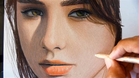 Colored Pencil Portraits Woman Face Drawing Color - Colored pencil fantasy, portraits, cats.