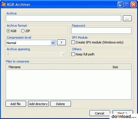 KGB Archiver 1.2.1.24 | File Archivers