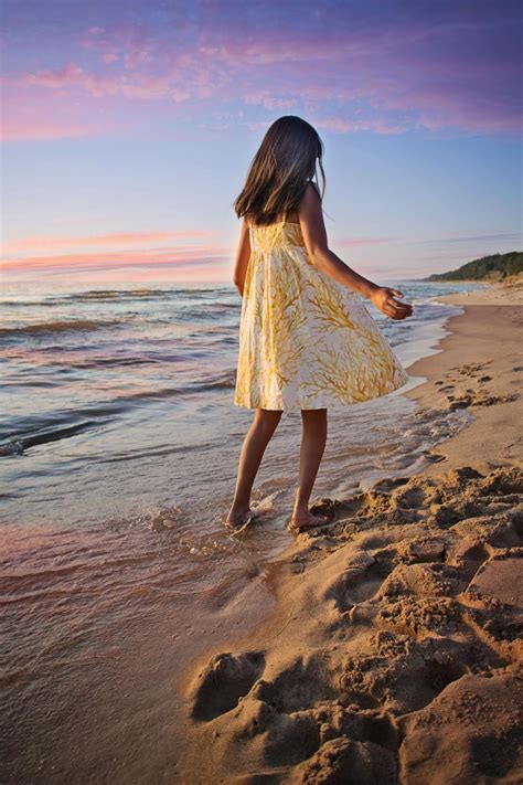 Free Stock Photo of Back View of Girl strolling at the beach | Download ...