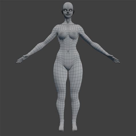 Woman Character Base Mesh Rigged | 3D model in 2020 | Model, Character ...