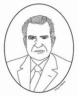 Richard M Nixon 37th President Clip Art Coloring Page Or Mini  sketch template