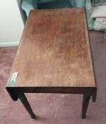 Antique drop leaf table with 1 drawer - Mark Van Hook, Auctioneer