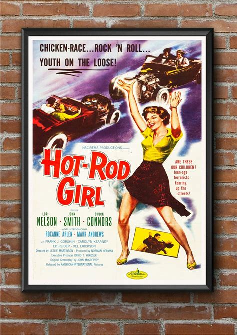 Vintage Movie Poster Hot Rod Girl 1950'S Rock 'N Roll Poster Wall Art – Poster | Canvas Wall Art ...