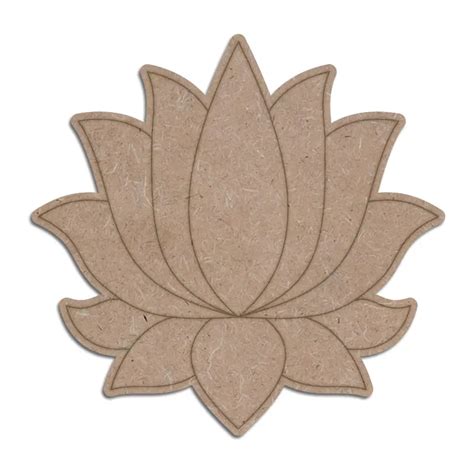 MDF Cutout of Lotus Flower with Leaves - Add Elegance to Your Space