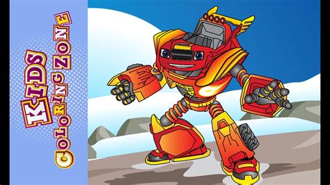 Blaze and The Monster Machines | Blaze Robot Power | Coloring for Kids - YouTube