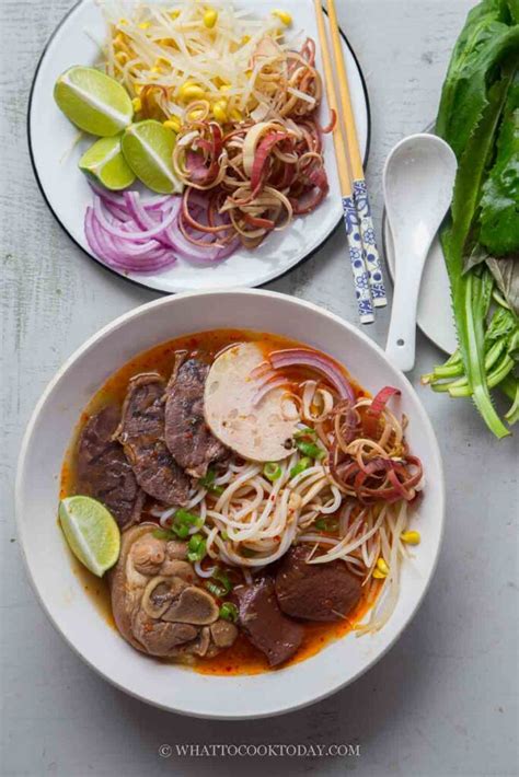 Instant Pot Bun Bo Hue (Hue-Style Beef and Pork Noodle Soup)