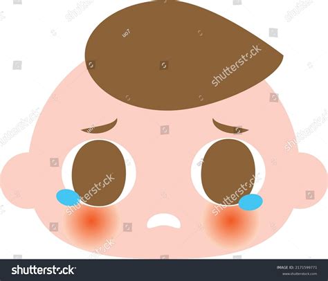 Cartoon Cute Baby Crying Face Facial Stock Vector (Royalty Free) 2171599771 | Shutterstock
