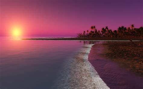 Palm Trees Sunset Digital Nature 4k Wallpaper,HD Artist Wallpapers,4k ...