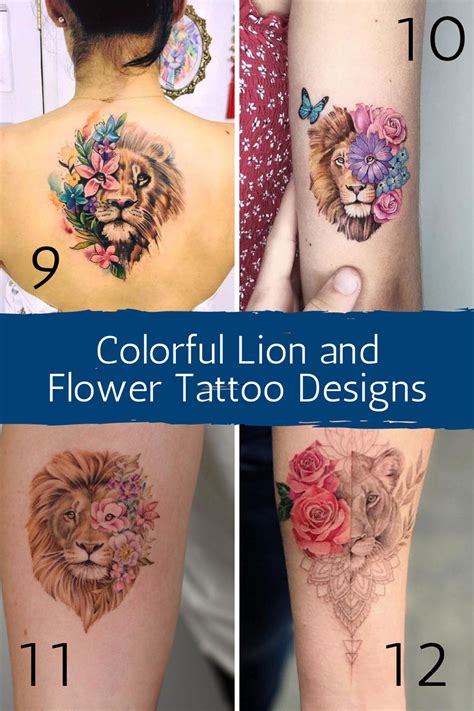 Fiercely Strong Half Lion Half Flower Tattoo Ideas - Tattoo Glee