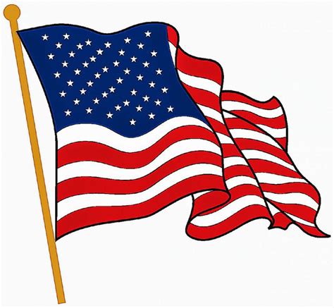 Waving American Flag, drawing free image download