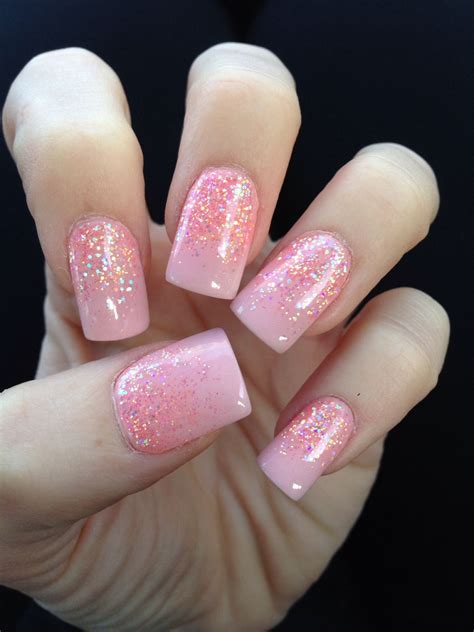 Pink solar nail with glitter fade design. Love my Nancy at 3D Nail in ...