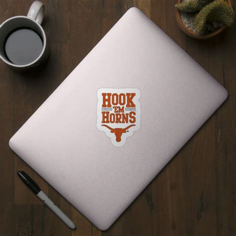 HOOK EM HORNS - Football - Sticker | TeePublic