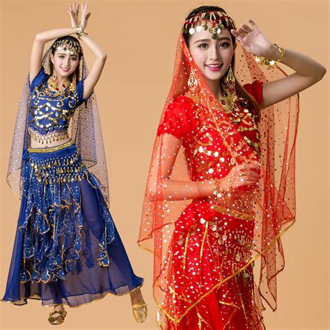 6-Warna-Belly-Dancing-Pakaian-Tari-India-Kostum-untuk-Kinerja-Tahap ...