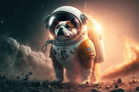 Premium Photo | Dog in astronaut costume, space dog, comic. 3d render