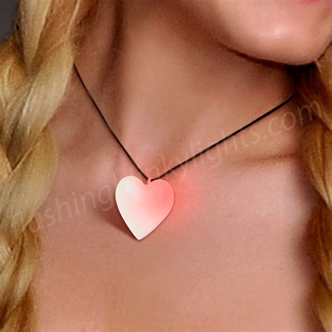 Light Up LED Aurora Heart Fashion Necklace | FlashingBlinkyLights